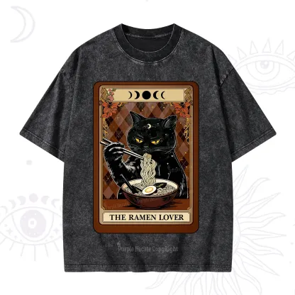 Purplehecate The Ramen Lover Tarot Washed T-Shirt