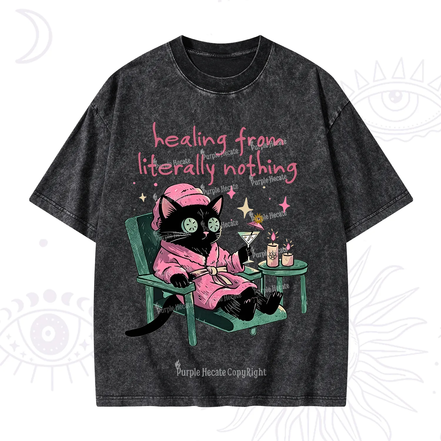 Purplehecate Healing From Literally Nothing Washed T-Shirt