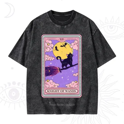 Purplehecate The Knight of Wands Tarot Washed T-Shirt