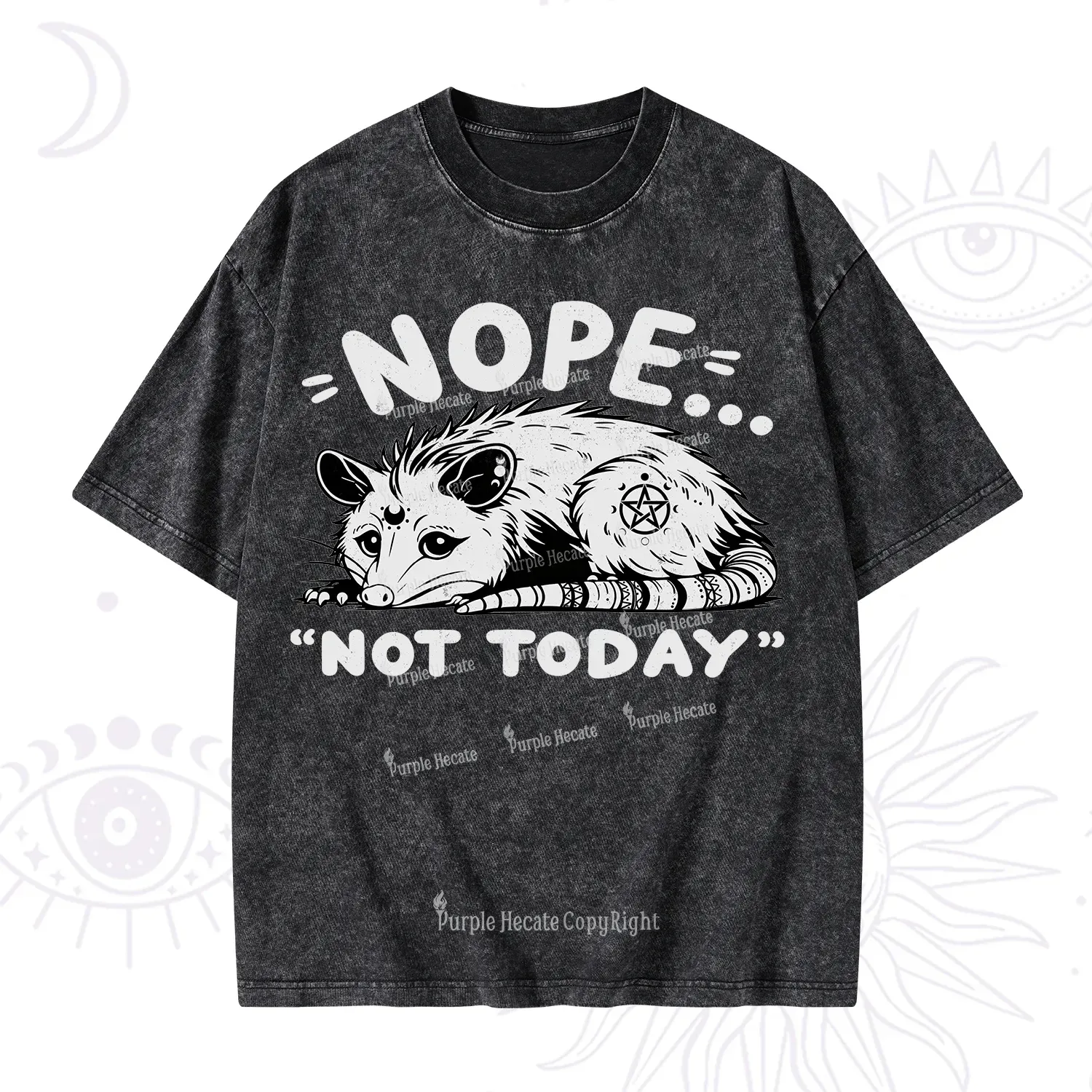 Purplehecate Not Today Possum Washed T-Shirt