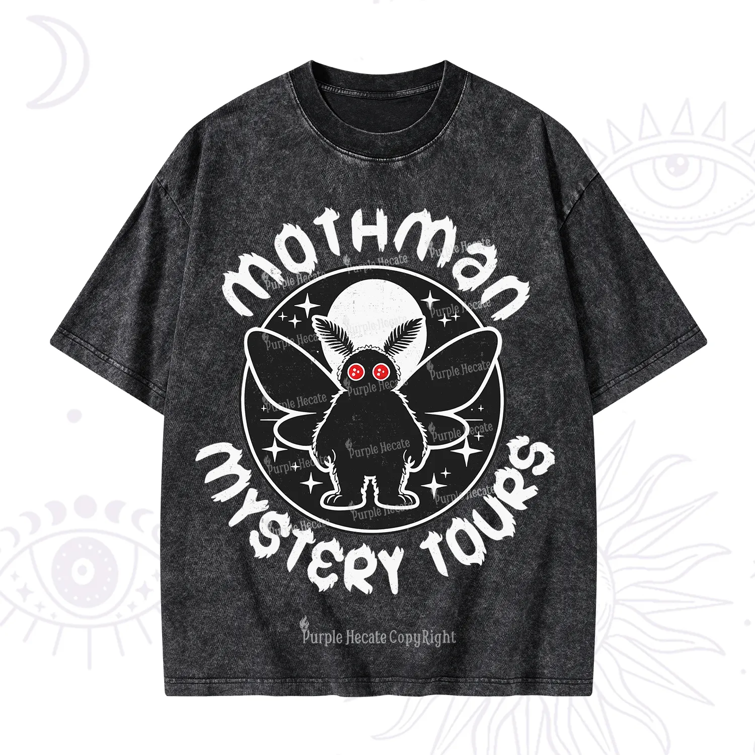 Purplehecate Mothman Mystery Tours Washed T-Shirt