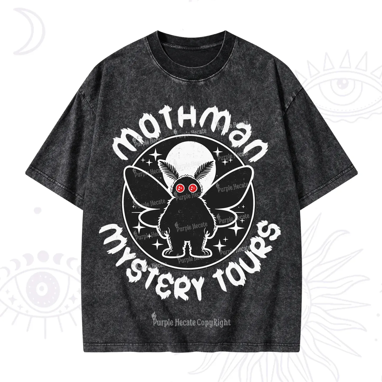 Purplehecate Mothman Mystery Tours Washed T-Shirt
