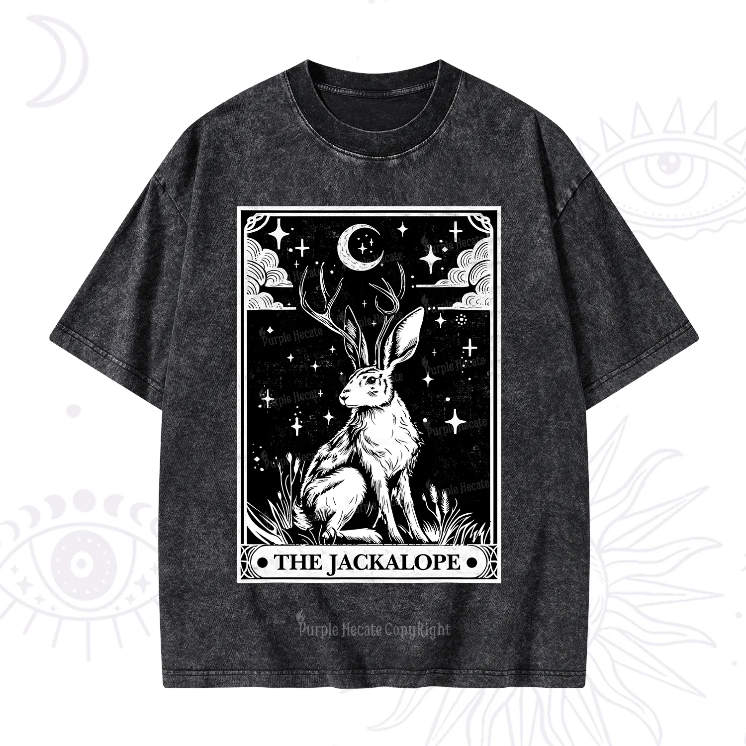 Purplehecate The Jackalope Tarot Washed T-Shirt