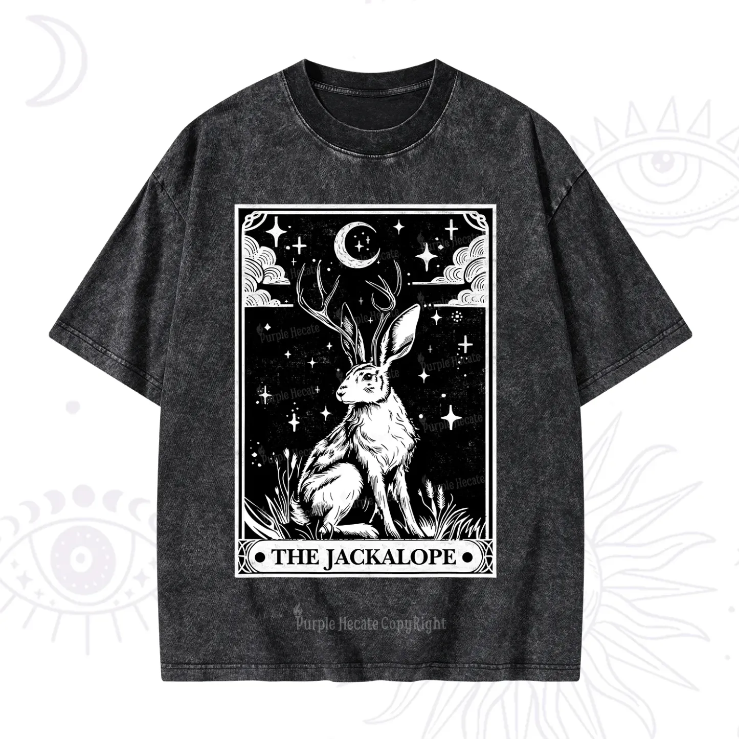 Purplehecate The Jackalope Tarot Washed T-Shirt