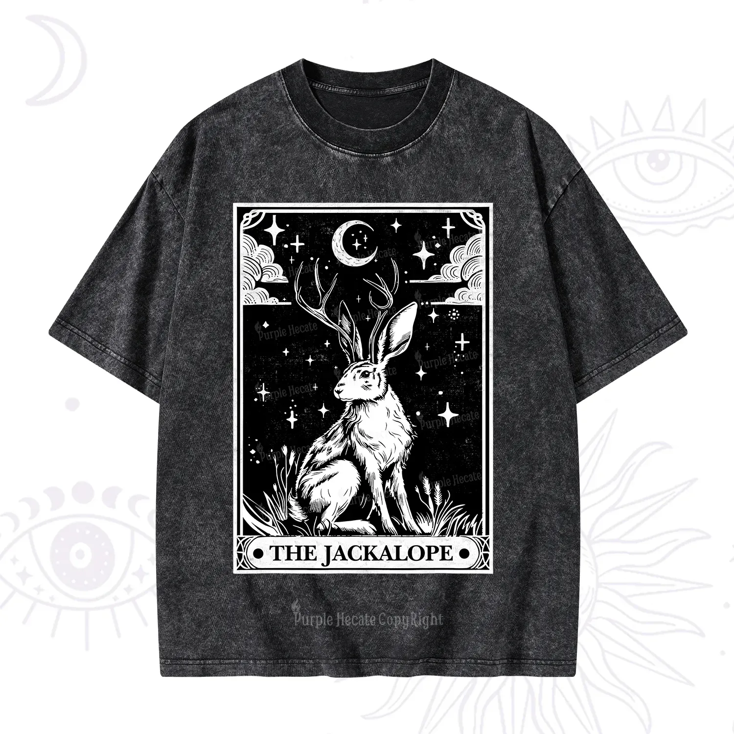 Purplehecate The Jackalope Tarot Washed T-Shirt