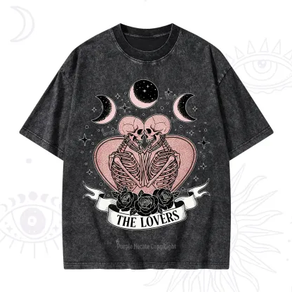 Purplehecate The Lovers of Skeletons Washed T-Shirt
