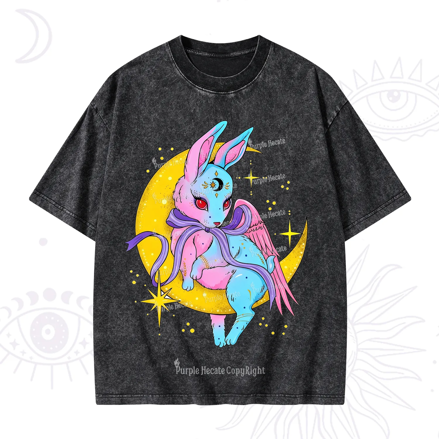 Purplehecate Moonlit Dream Bunny Washed T-Shirt