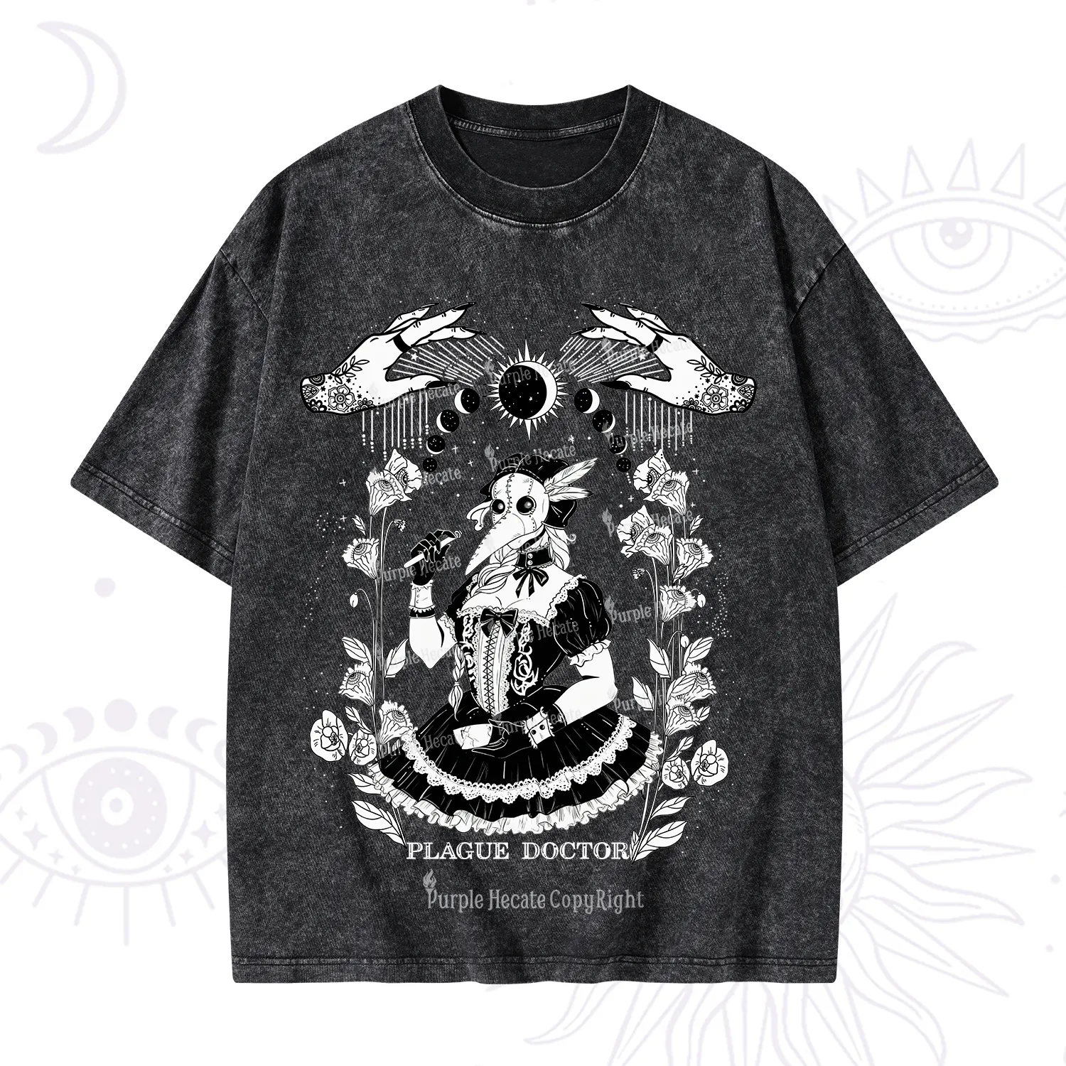 Purplehecate Plague Doctor Washed T-Shirt