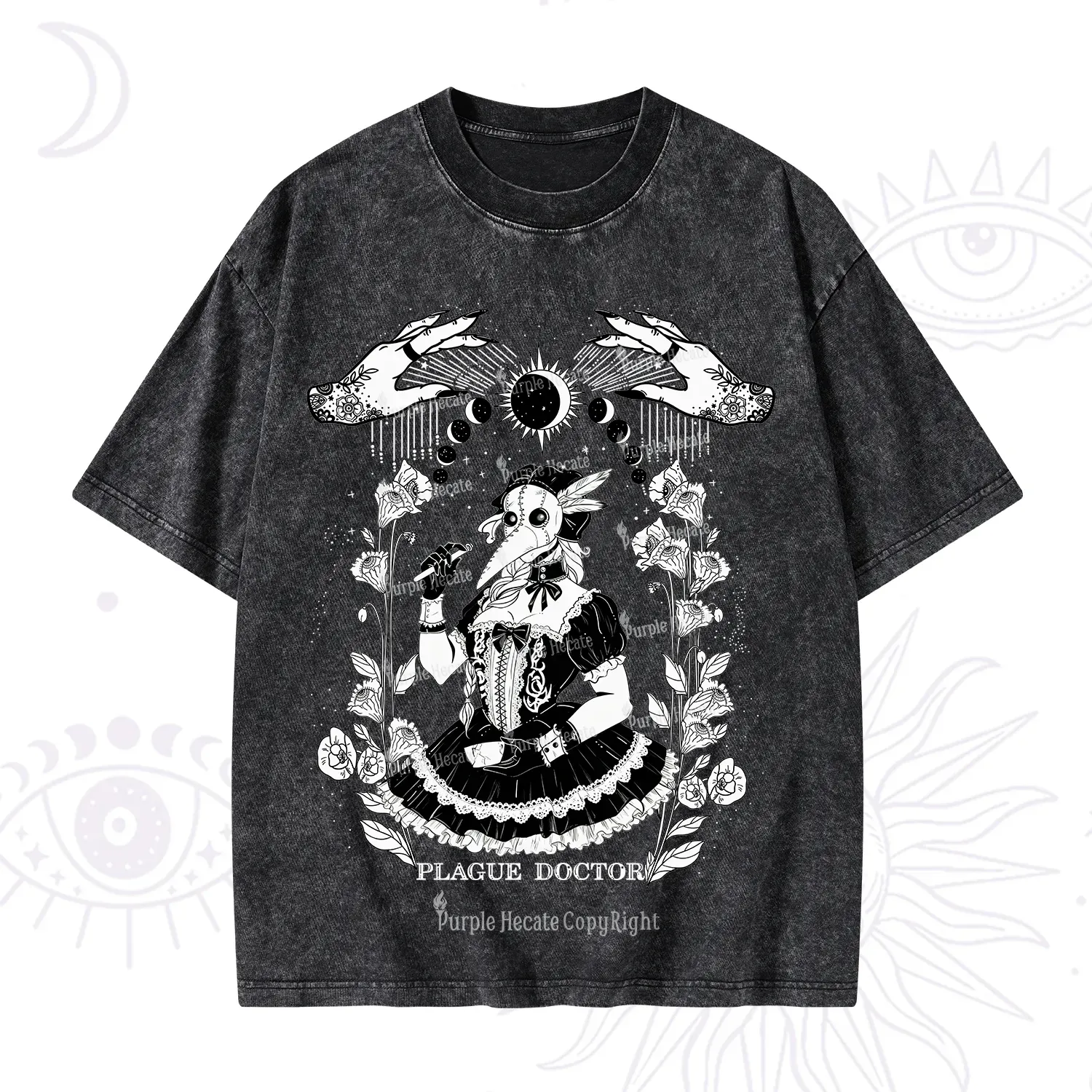 Purplehecate Plague Doctor Washed T-Shirt