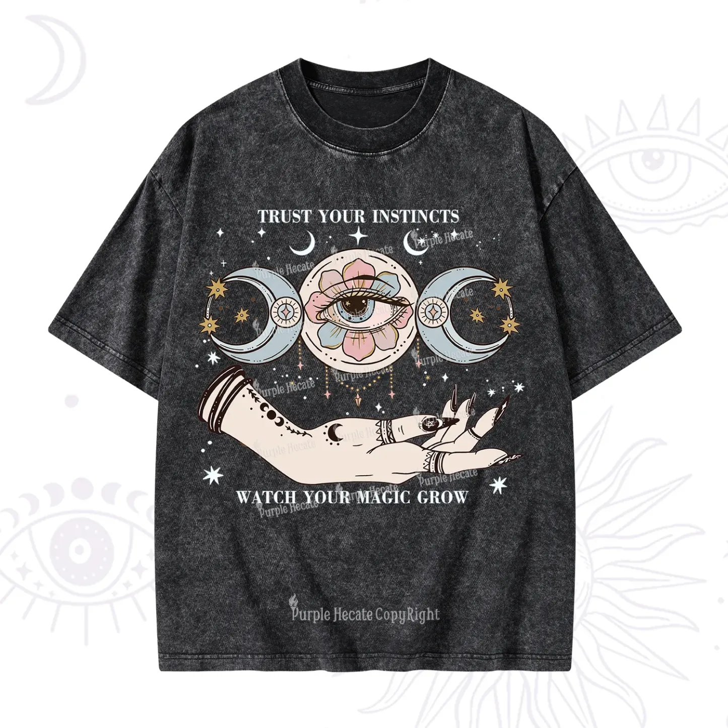 Purplehecate Trust Your Instincts Washed T-Shirt