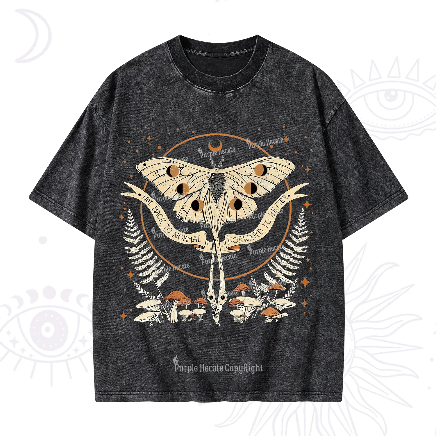 Purplehecate Celestial Moth Washed T-Shirt