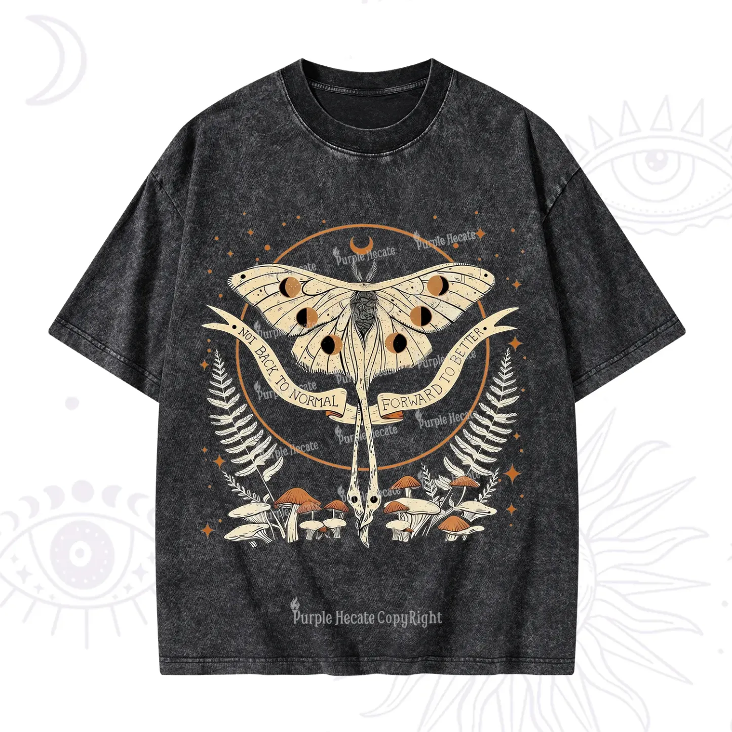 Purplehecate Celestial Moth Washed T-Shirt