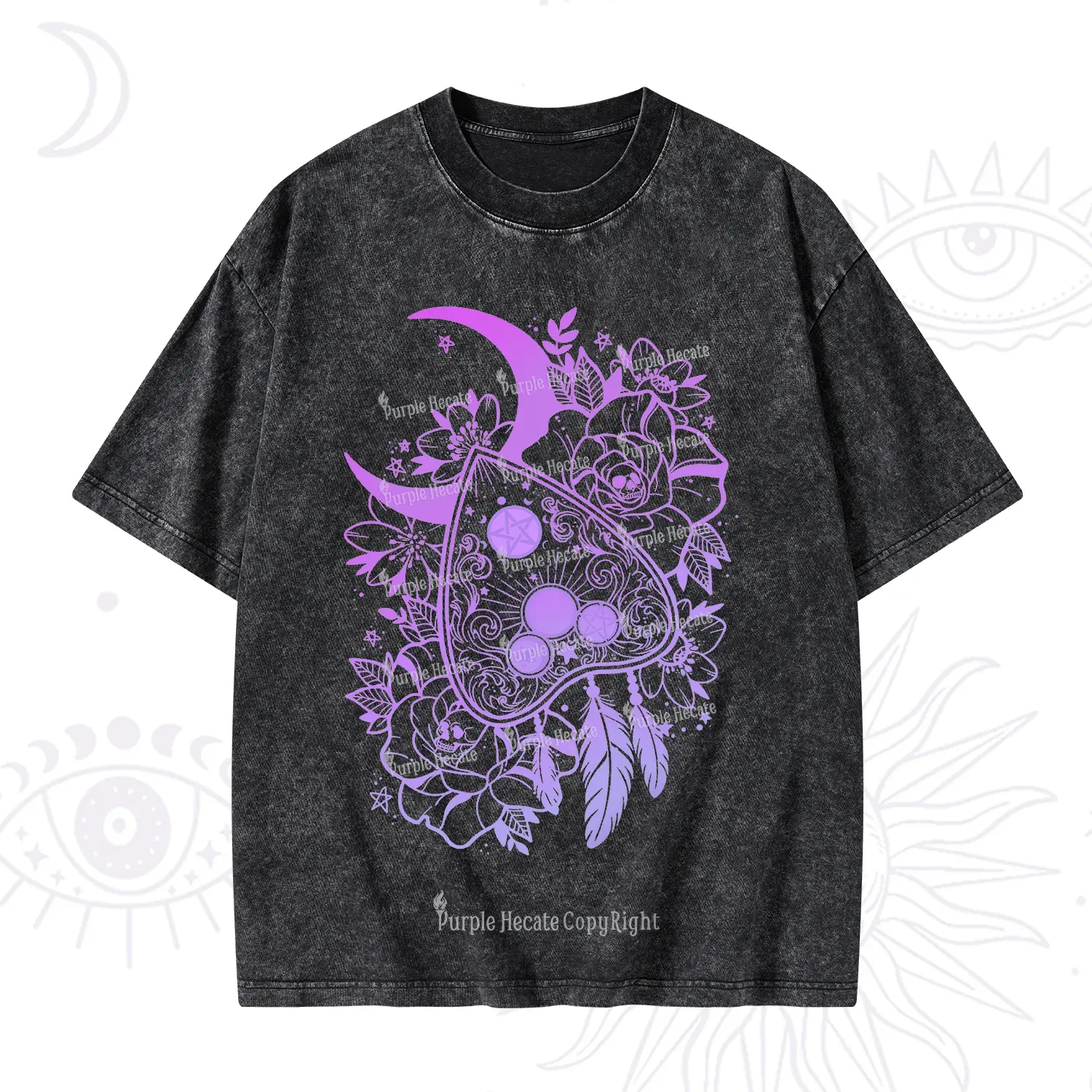 Purplehecate Neon Ouija Washed T-Shirt