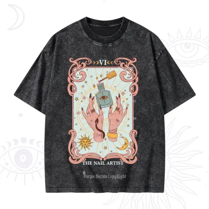 Purplehecate The Nail Artist Tarot Washed T-Shirt