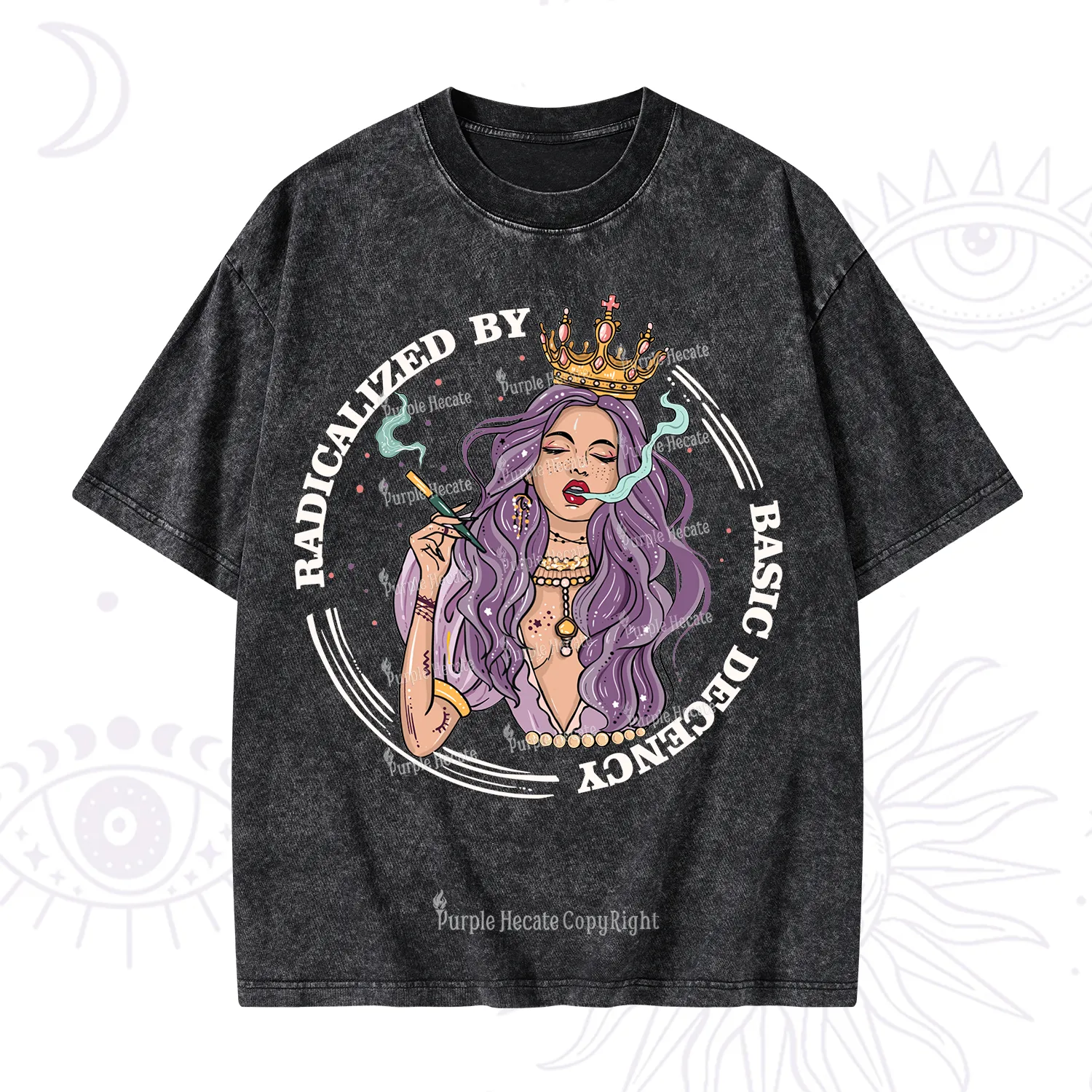 Purplehecate Radicalized By Basic Decency Washed T-Shirt