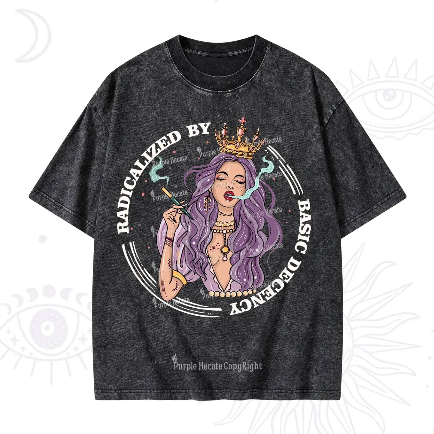 Purplehecate Radicalized By Basic Decency Washed T-Shirt