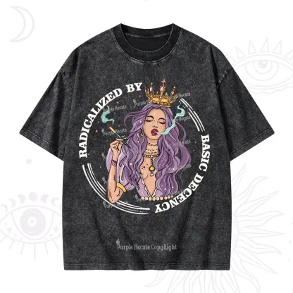 Purplehecate Radicalized By Basic Decency Washed T-Shirt