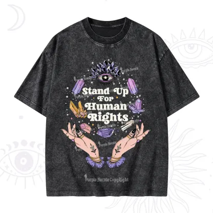 Purplehecate Stand Up For Human Rights Washed T-Shirt