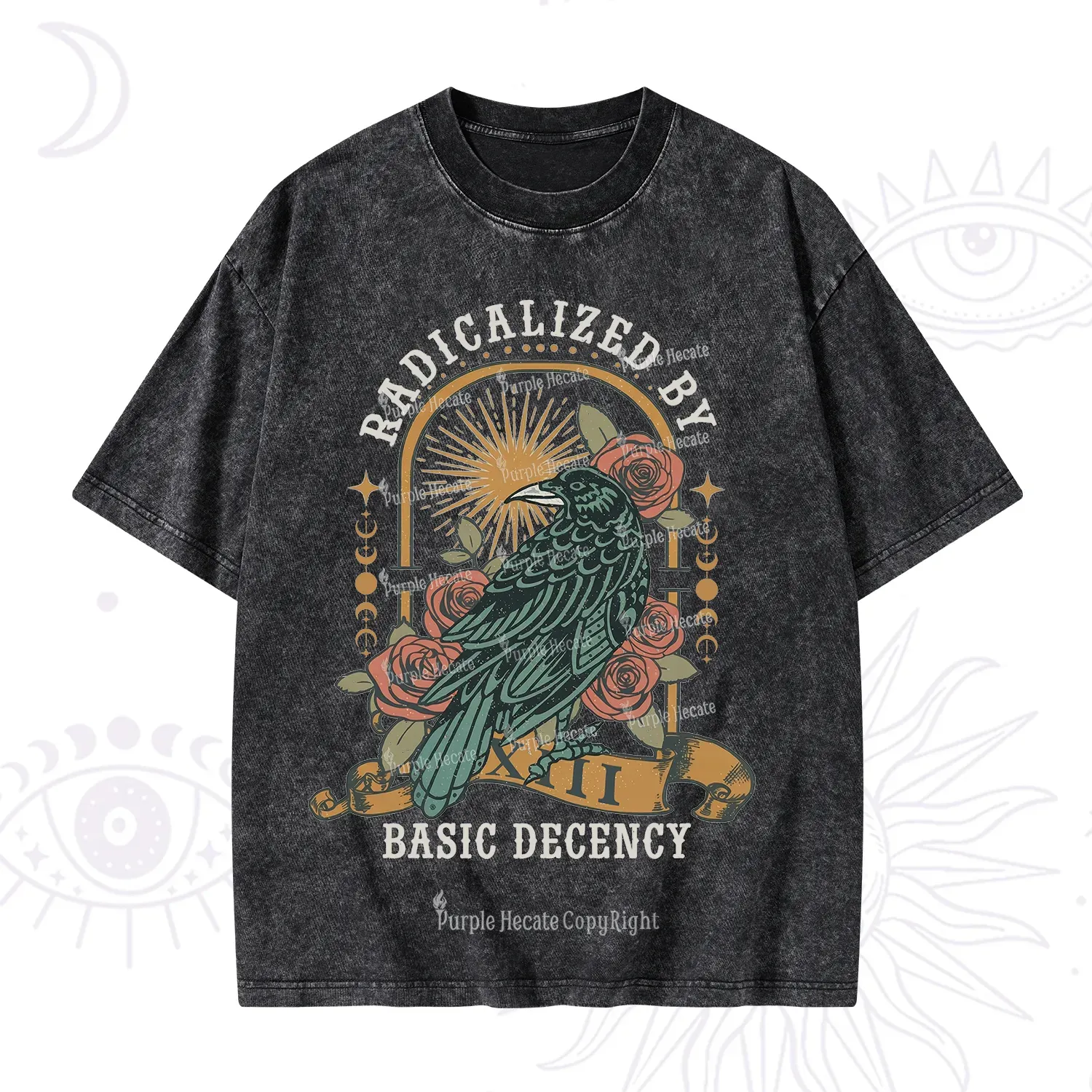 Purplehecate Radicalized By Basic Decency Washed T-Shirt