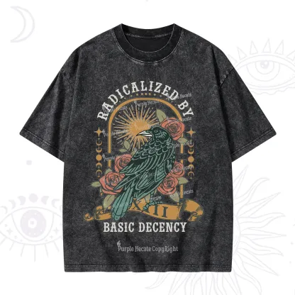 Purplehecate Radicalized By Basic Decency Washed T-Shirt