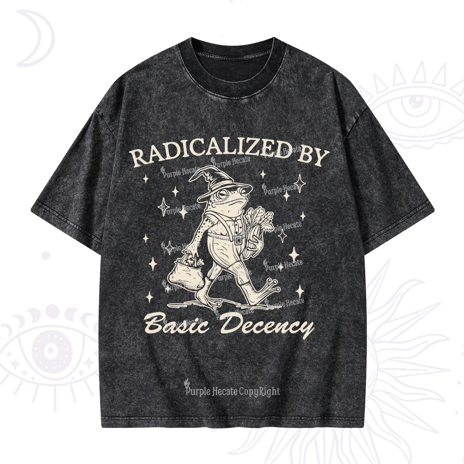 Purplehecate Radicalized By Basic Decency Washed T-Shirt