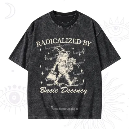 Purplehecate Radicalized By Basic Decency Washed T-Shirt