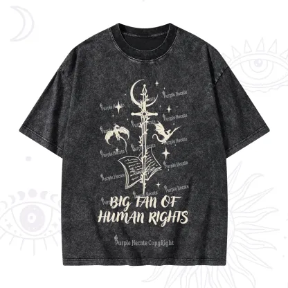 Purplehecate Big Fan Of Human Rights Washed T-Shirt