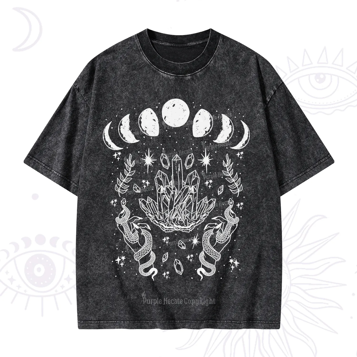 Purplehecate Serpents of the Moon Washed T-Shirt