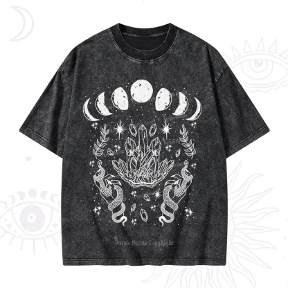 Purplehecate Serpents of the Moon Washed T-Shirt