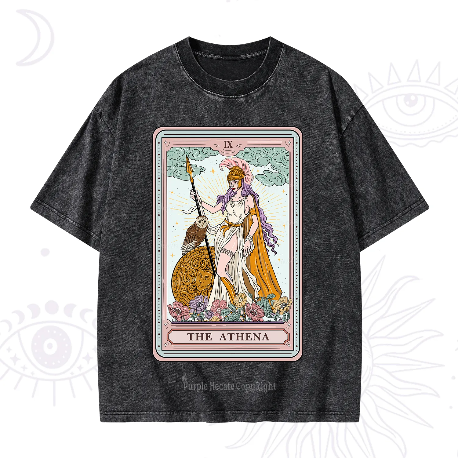 Purplehecate The Athena Tarot Washed T-Shirt