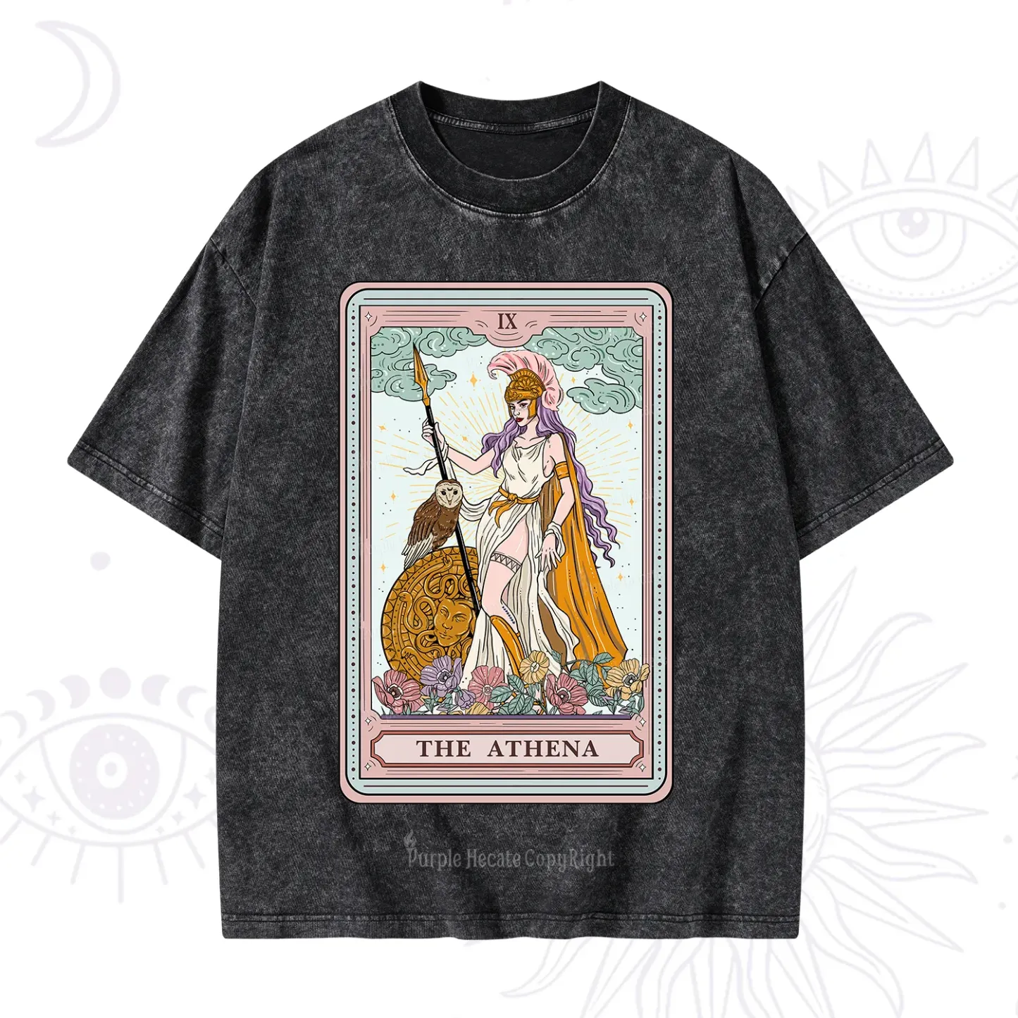 Purplehecate The Athena Tarot Washed T-Shirt