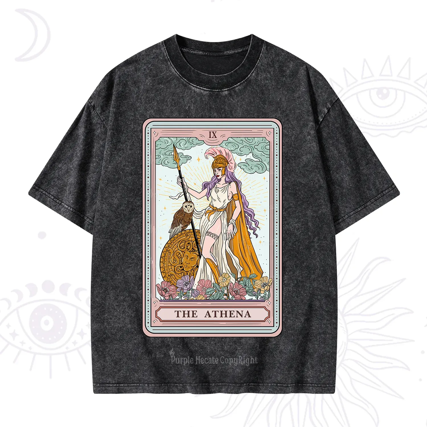 Purplehecate The Athena Tarot Washed T-Shirt