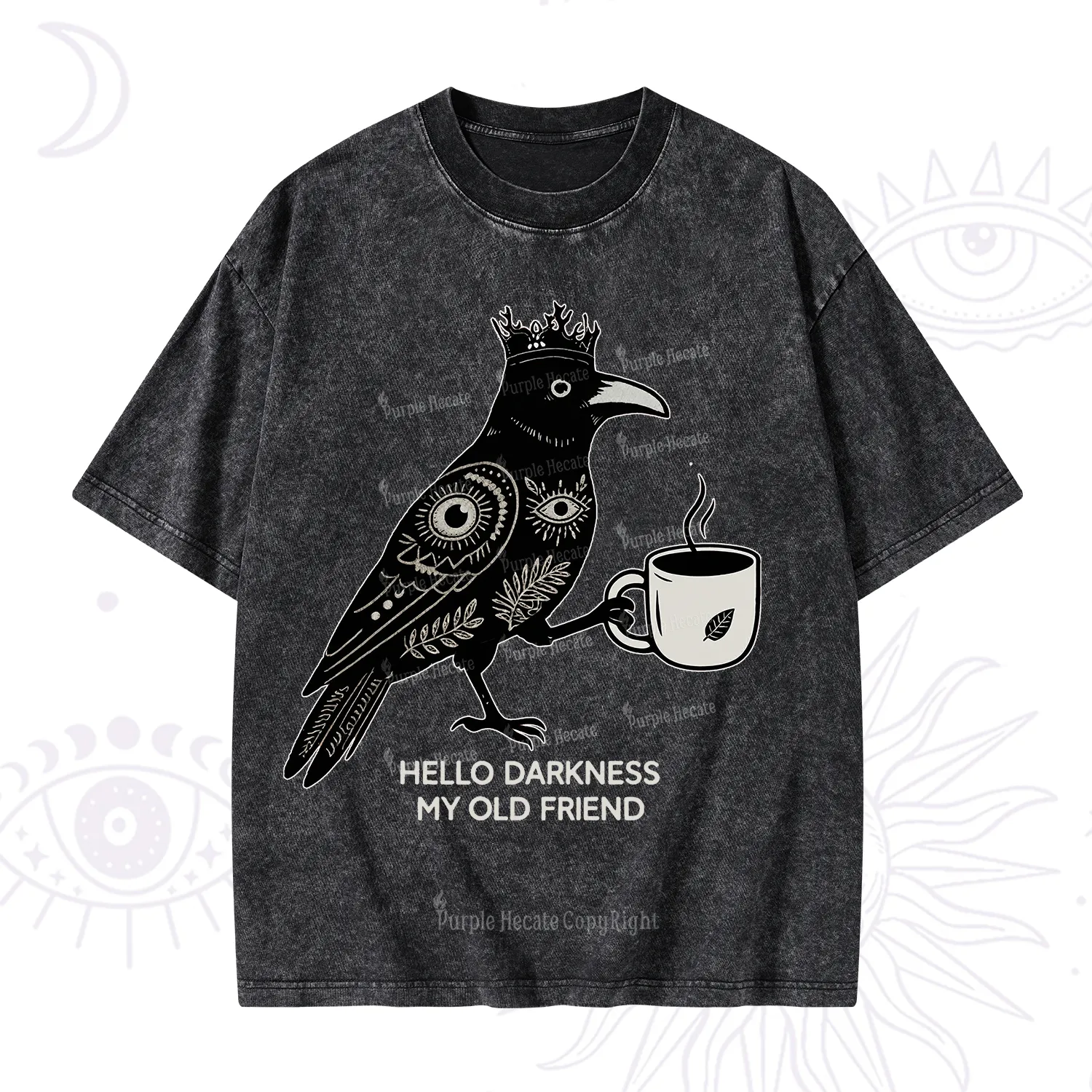 Purplehecate Hello Darkness My Old Friend Washed T-Shirt
