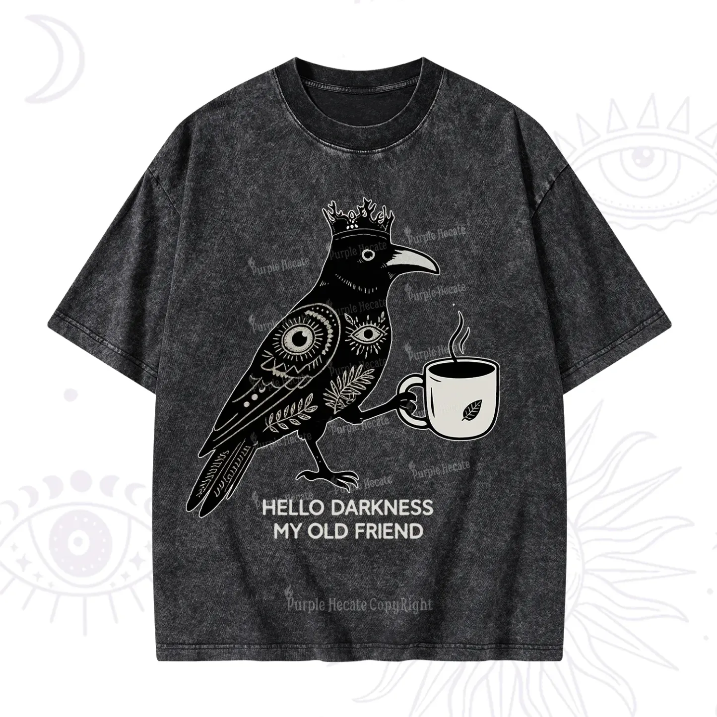 Purplehecate Hello Darkness My Old Friend Washed T-Shirt