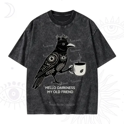 Purplehecate Hello Darkness My Old Friend Washed T-Shirt