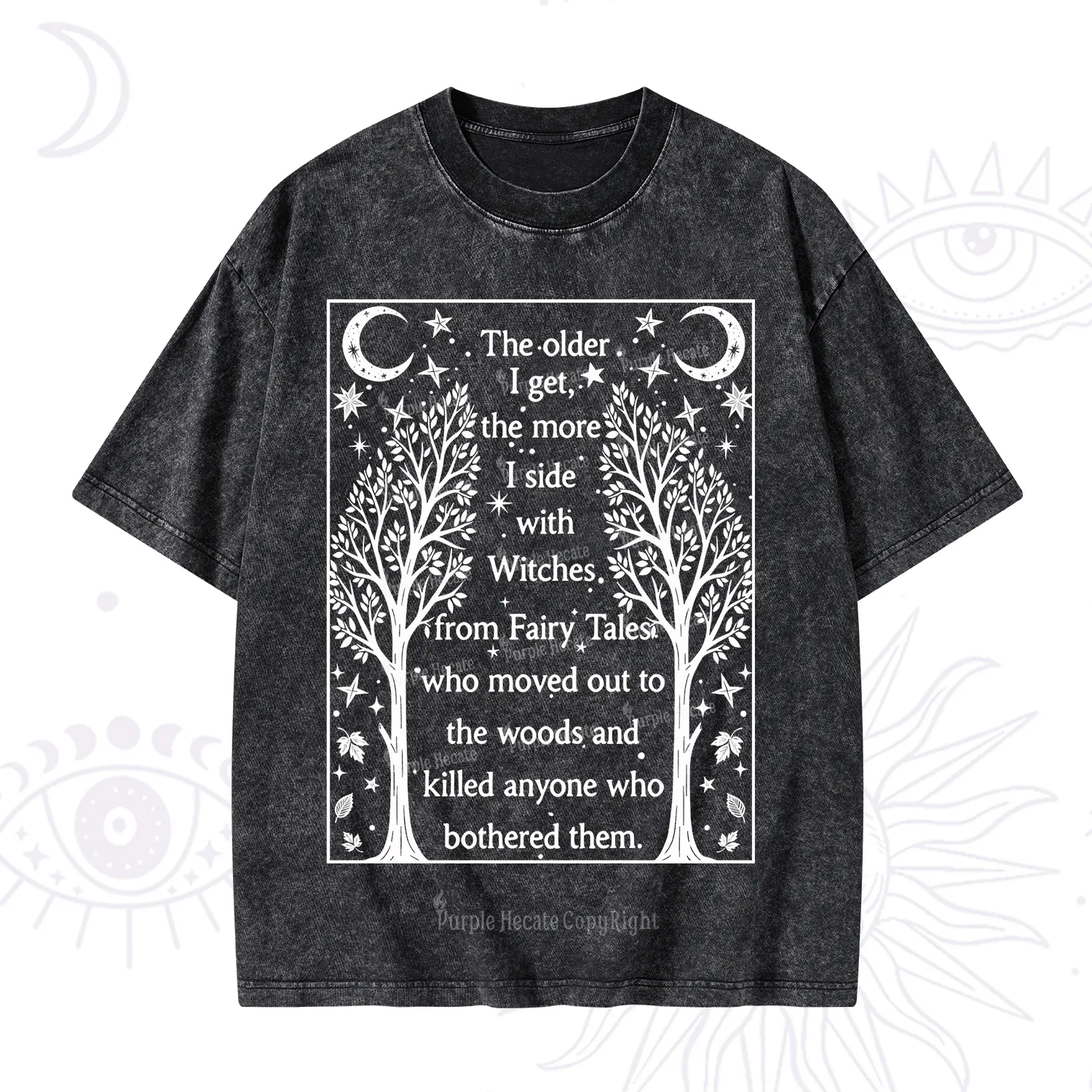 Purplehecate Side With Witches Washed T-Shirt