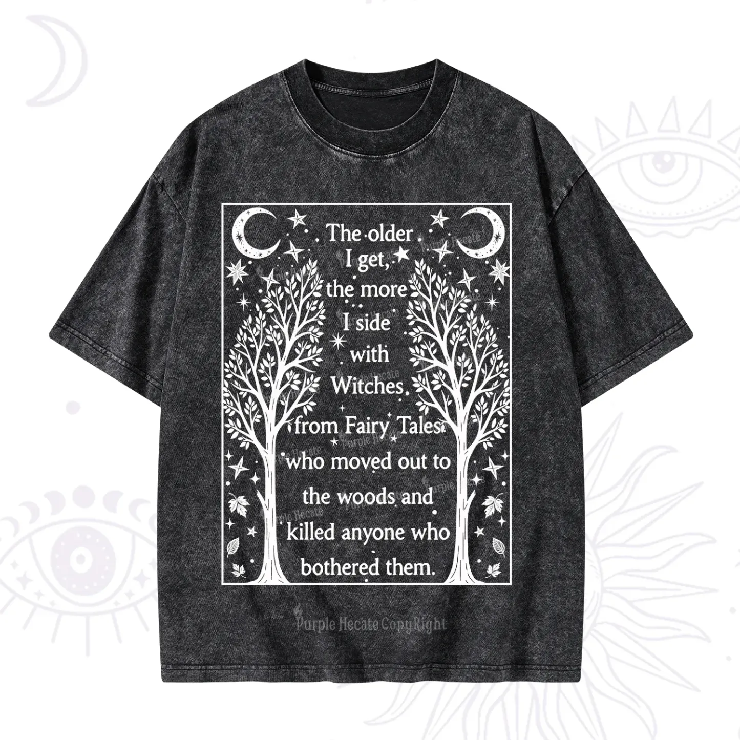 Purplehecate Side With Witches Washed T-Shirt
