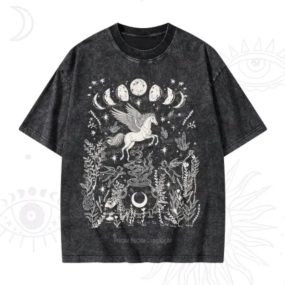 Purplehecate Celestial Pegasus Washed T-Shirt