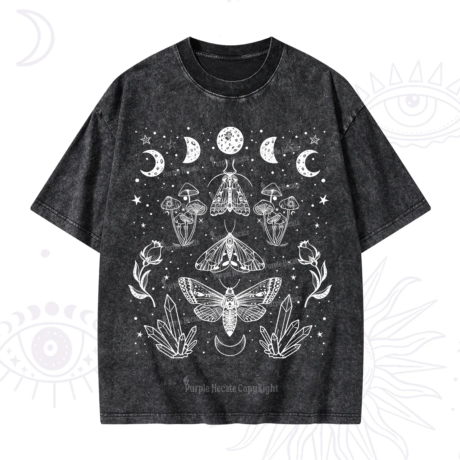 Purplehecate Mystical Moth Washed T-Shirt