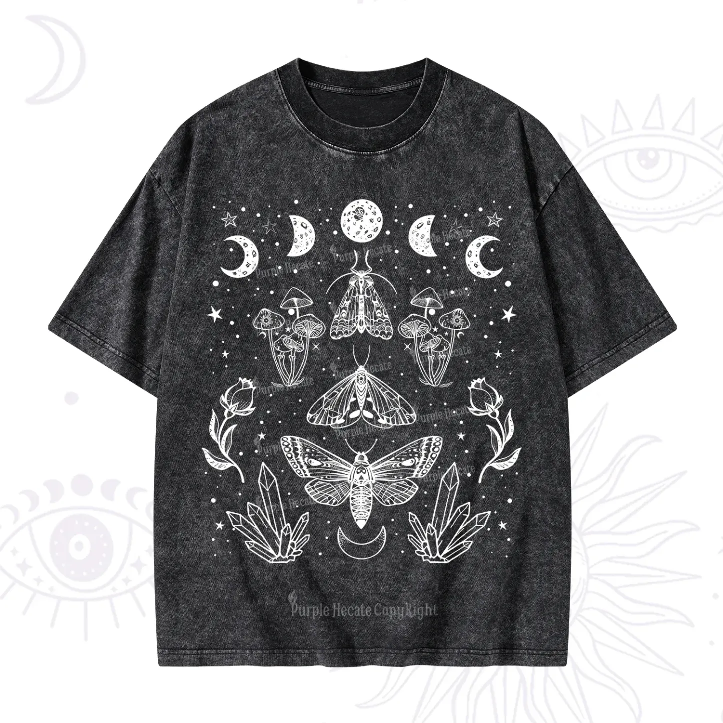 Purplehecate Mystical Moth Washed T-Shirt