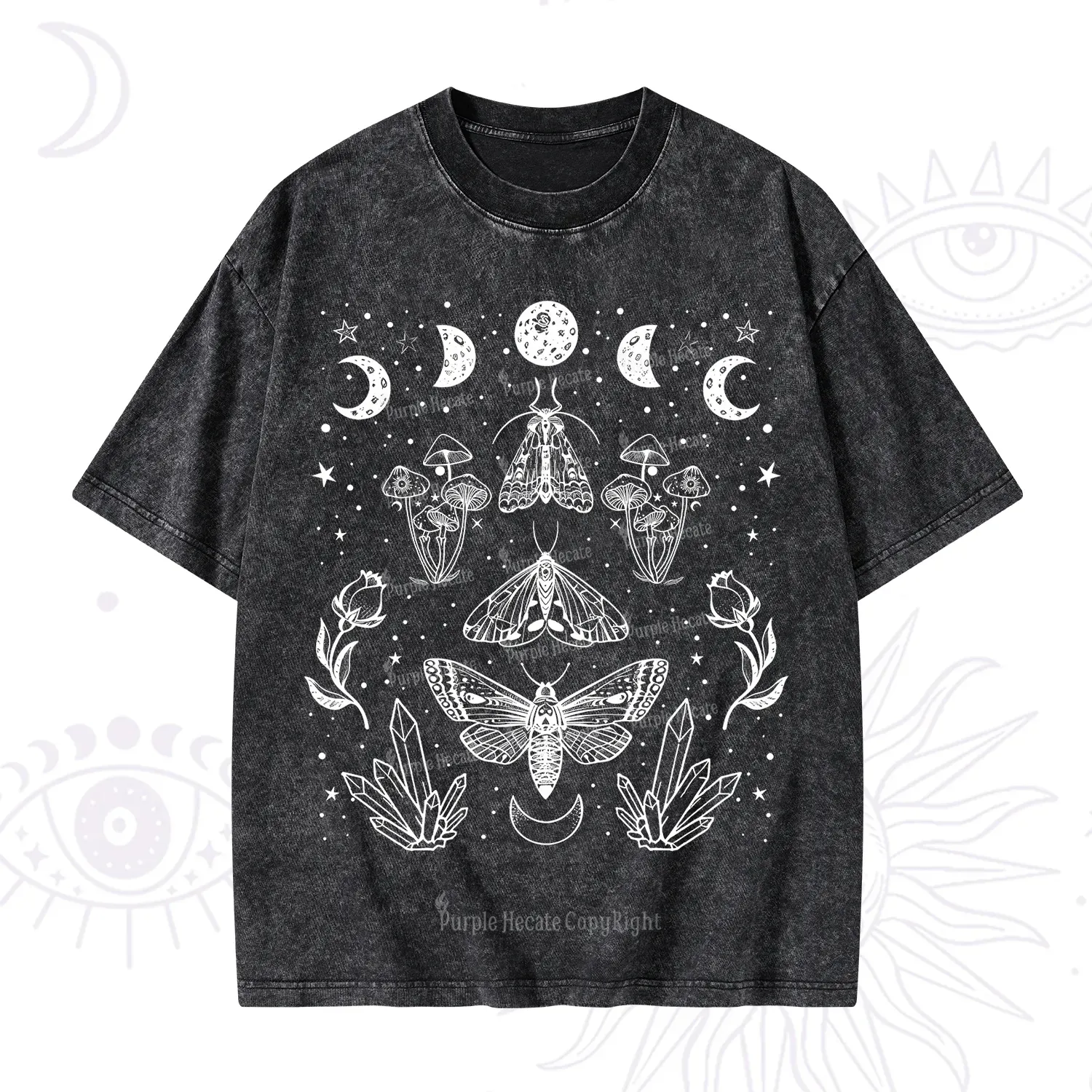 Purplehecate Mystical Moth Washed T-Shirt