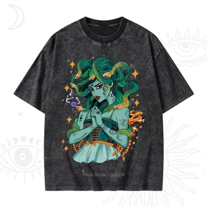 Purplehecate The Gorgon Medusa Washed T-Shirt