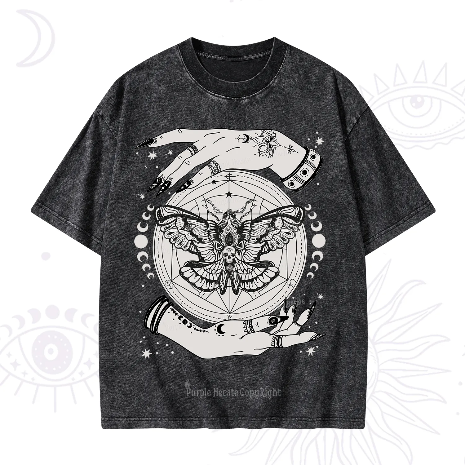 Purplehecate Alchemy Death Moth Washed T-Shirt