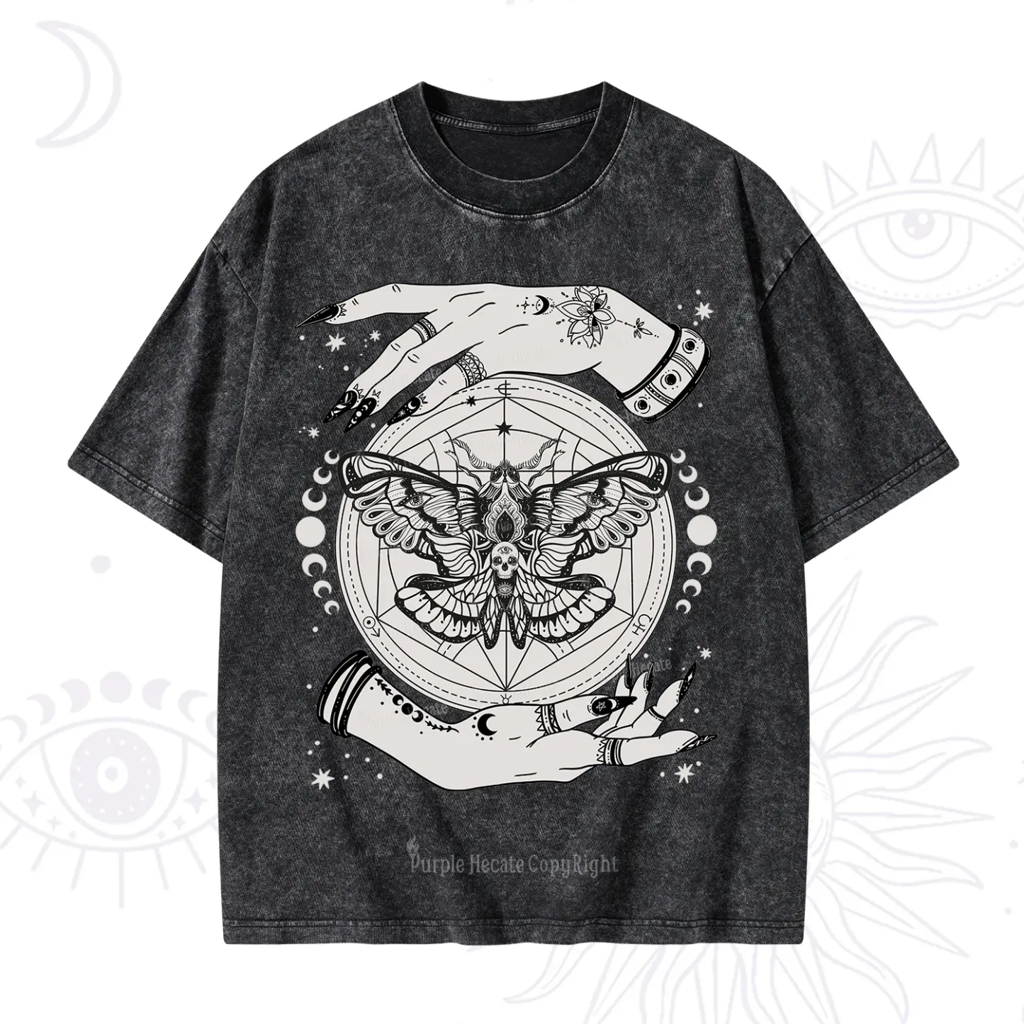 Purplehecate Alchemy Death Moth Washed T-Shirt