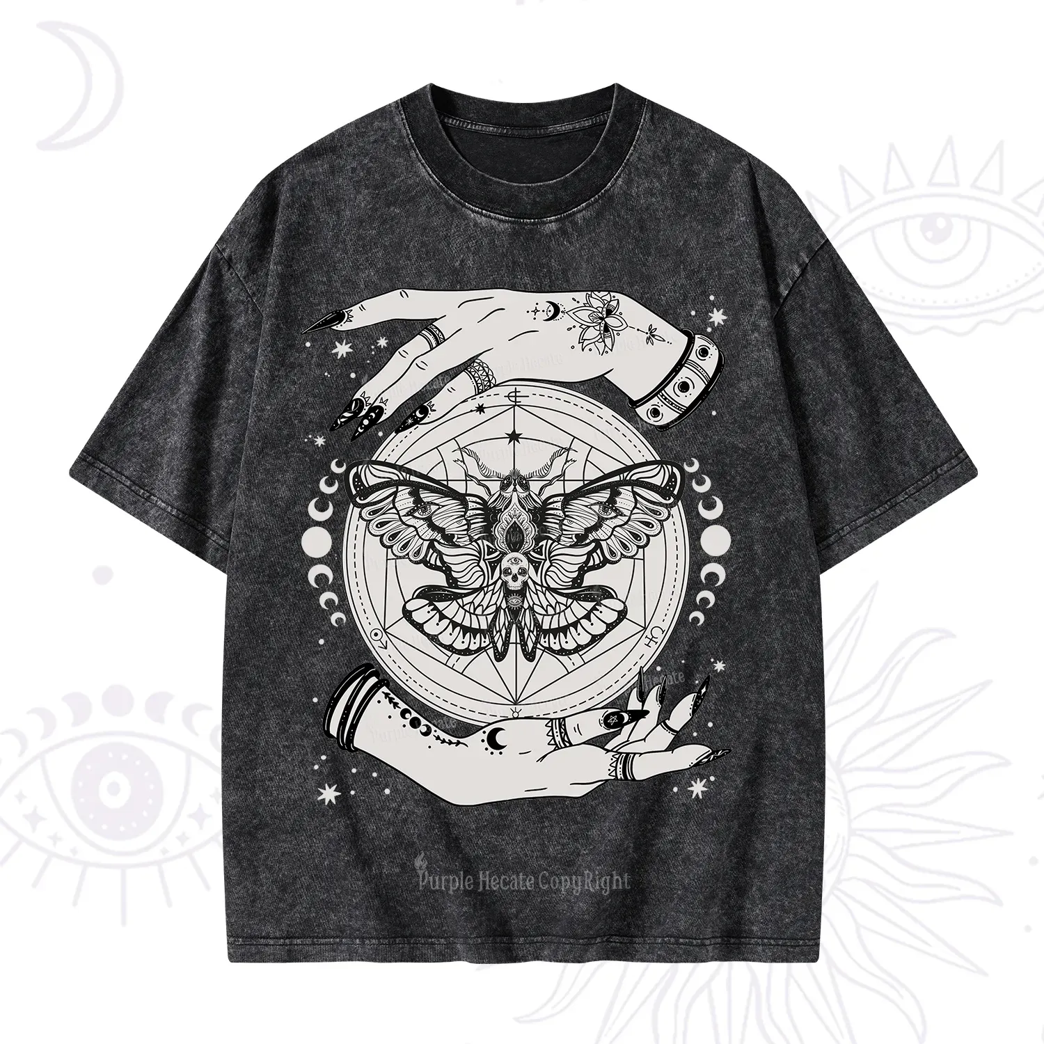 Purplehecate Alchemy Death Moth Washed T-Shirt