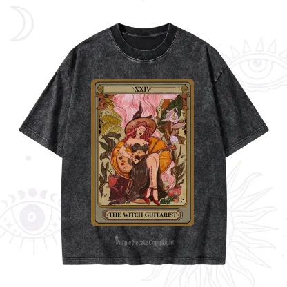 Purplehecate The Witch Guitarist Tarot Washed T-Shirt
