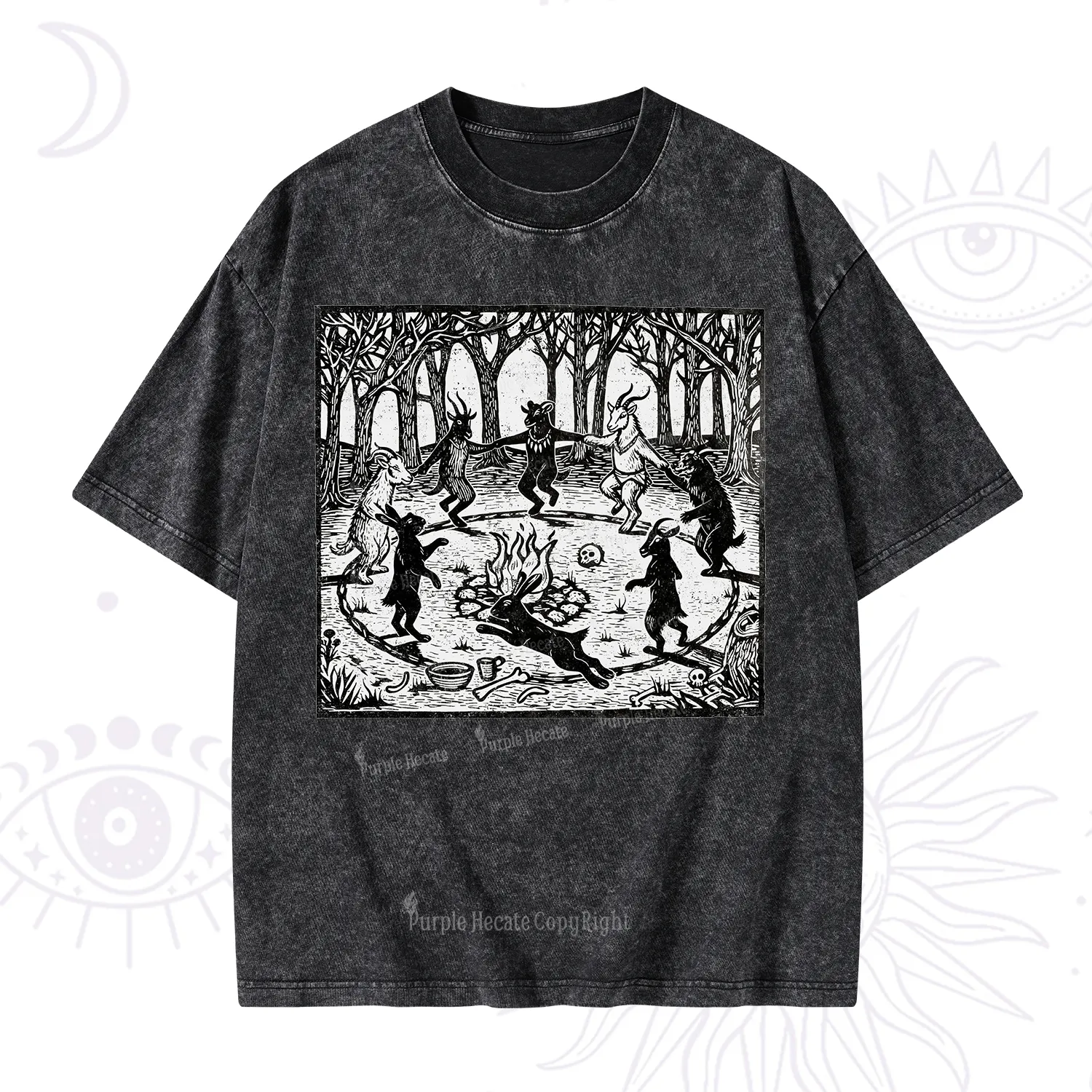 Purplehecate Woodland Rites of the Black Goat Washed T-Shirt