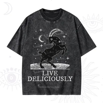 Purplehecate Live Deliciously Washed T-Shirt
