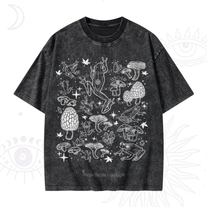 Purplehecate Frog and Mushroom Washed T-Shirt