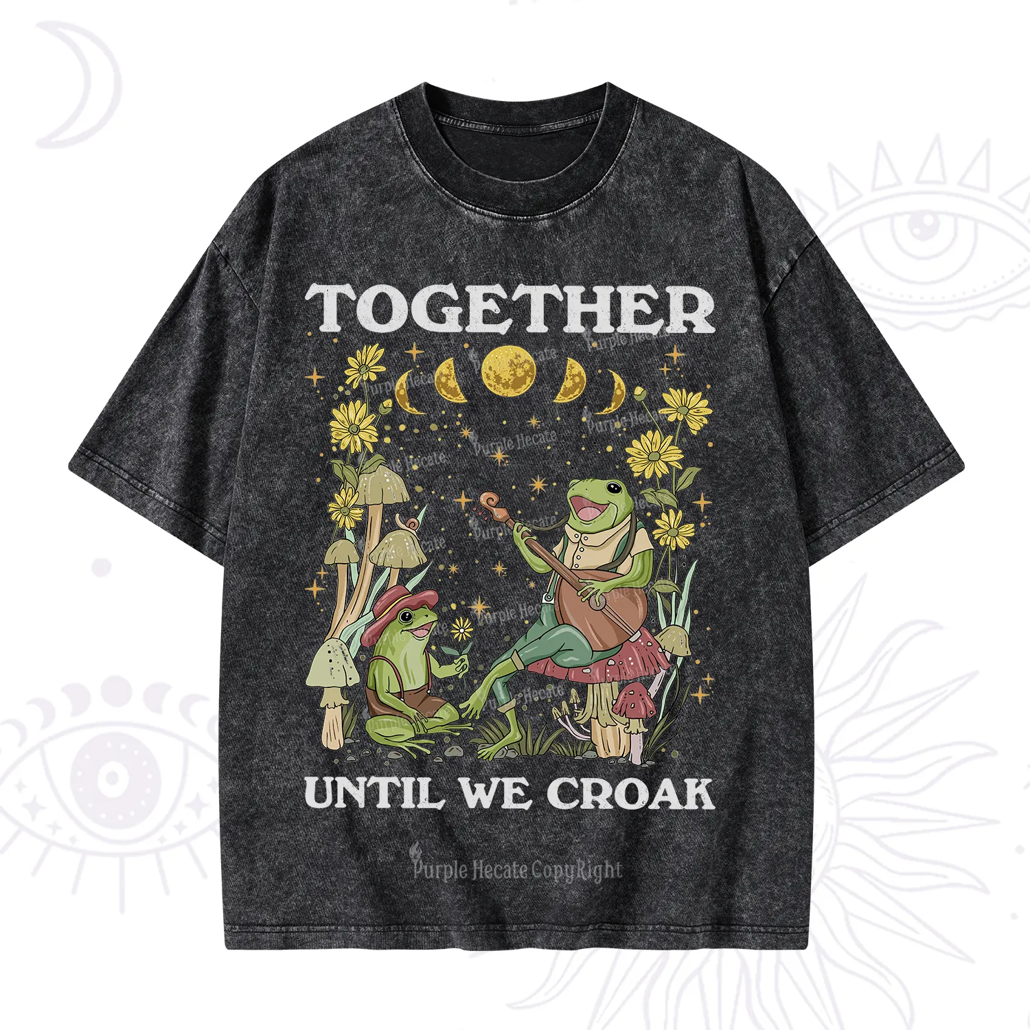 Purplehecate Together Until We Croak Frog Washed T-Shirt